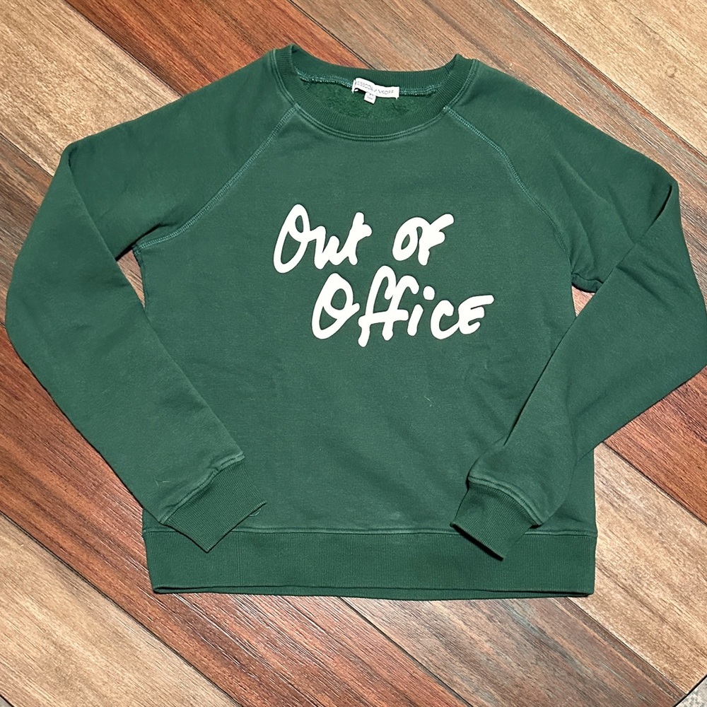 Rebecca Minkoff‎ “Out of Office” Graphic Sweatshirt – Size XS, Green